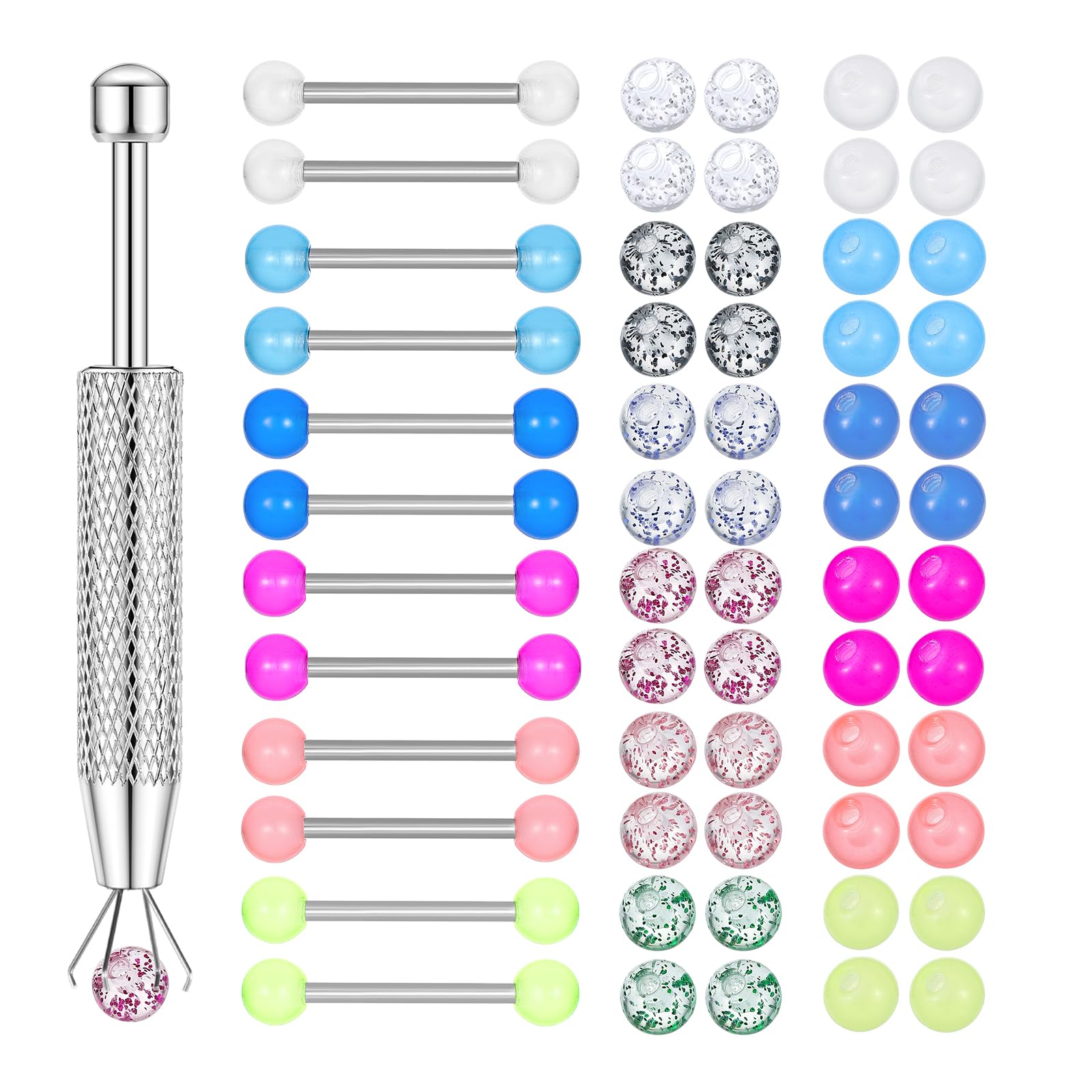 Body Jewelry Replacement Ball - 12PCS Barbell pierścienie sutków 48PCS kulki