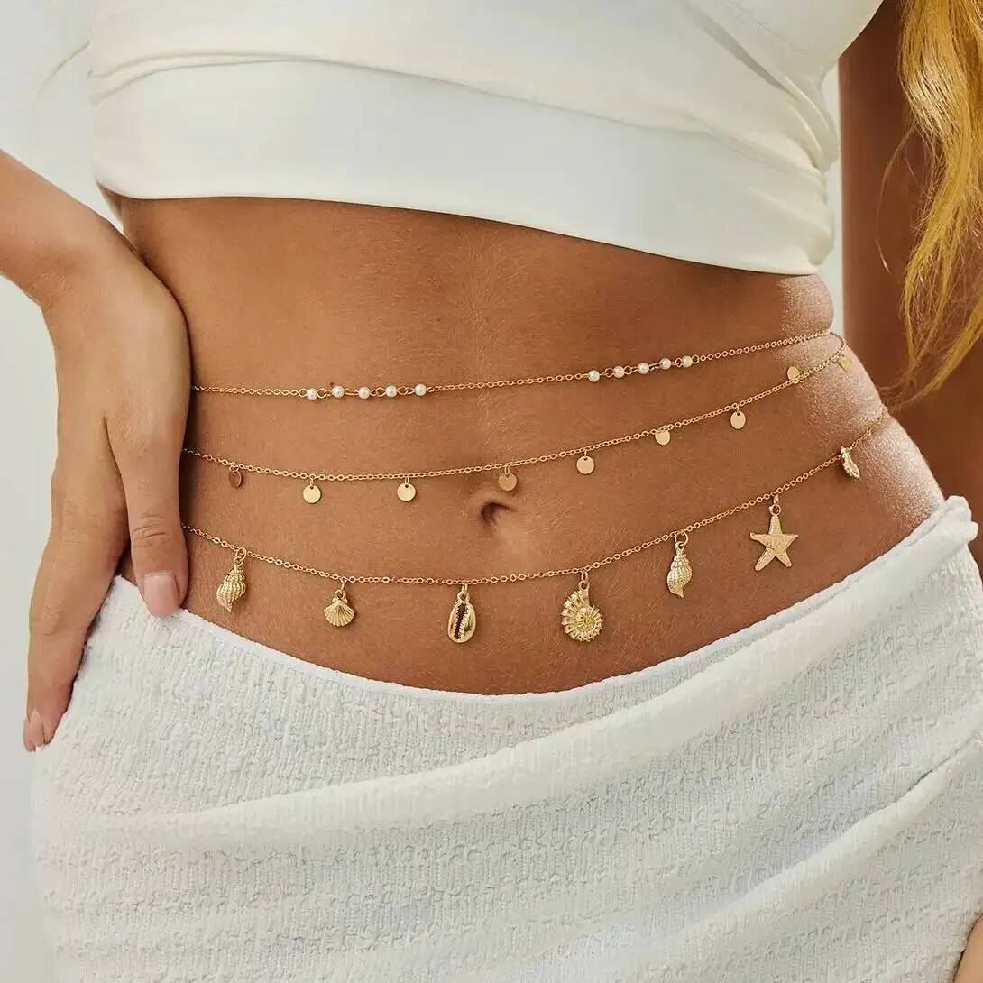 Body Jewelry For Women - IngeSight.Z 3 szt./zestaw Boho Rozgwiazda Muszla