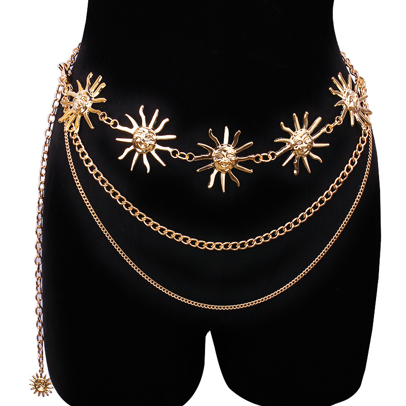 Body Jewelry Chains - Gruby, wielowarstwowy punkowy gotycki łańcuszek na