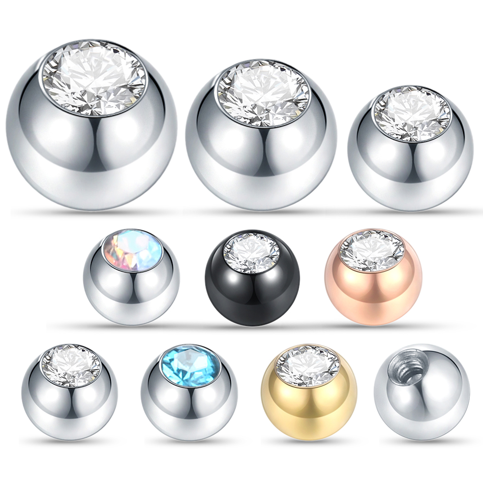 Body Jewelry Replacement Ball - 10 sztuk stalowe Piercing kulki klejnot