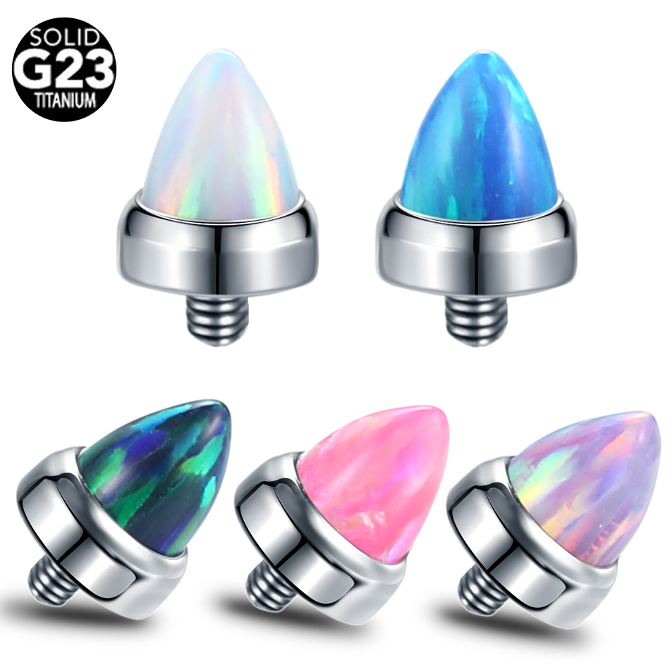 Body Jewelry Dermal - 1PC zestaw pazurów tytanowych Opal Bullet
