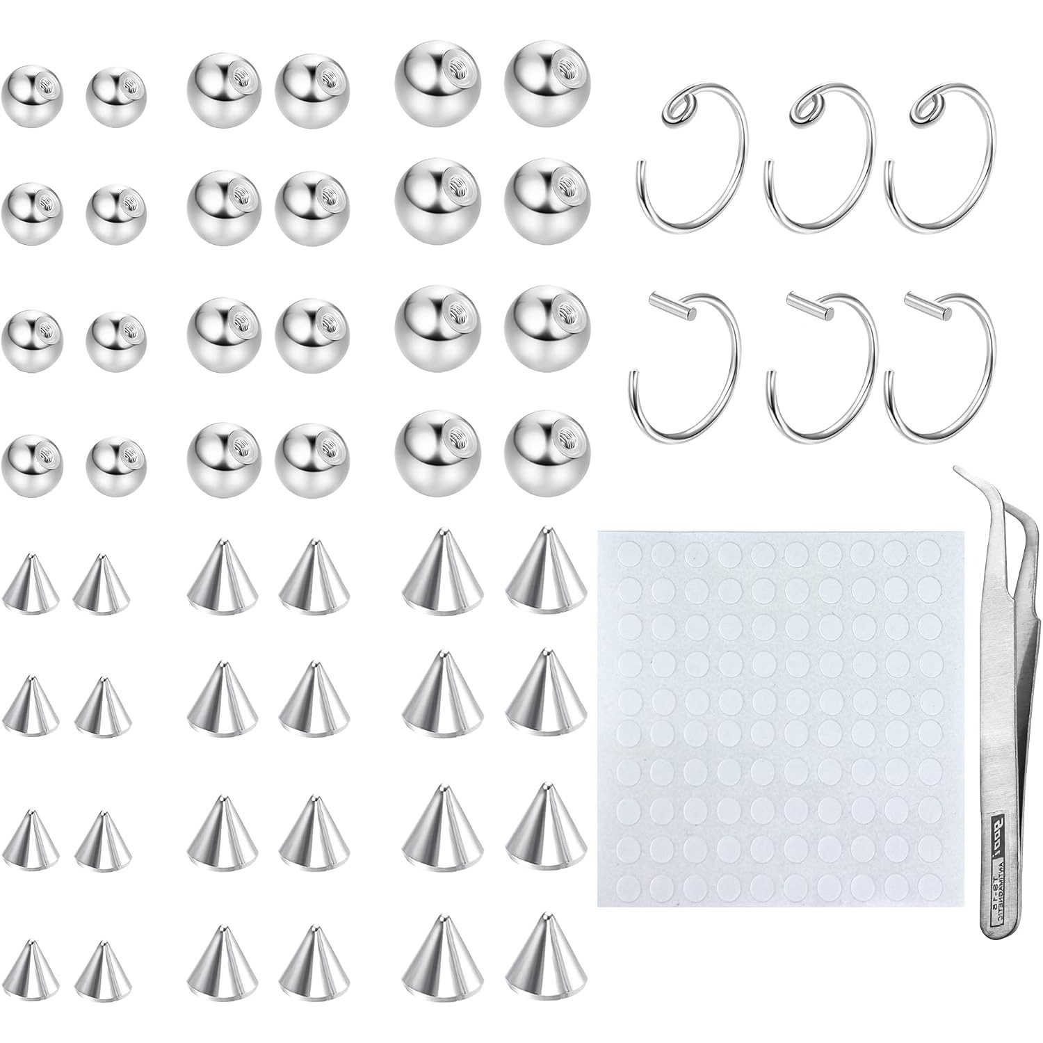 Body Jewelry Replacement Ball - Drperfect Sztuczne Pierścienie do Brwi Sztuczne