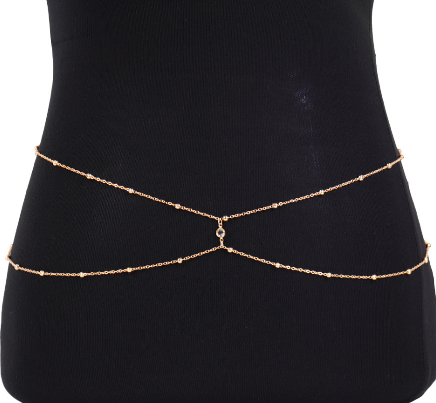 Clear Rhinestone Beaded Belly  – Body Jewelry For Women recenzja i cena