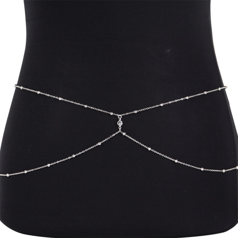 Clear Rhinestone Beaded Belly  – Body Jewelry For Women recenzja i cena