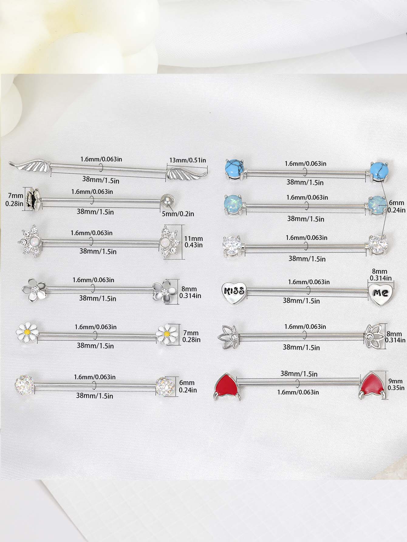 16G Strzały Serca Przemysłowa  – Body Jewelry Industrial recenzja i cena