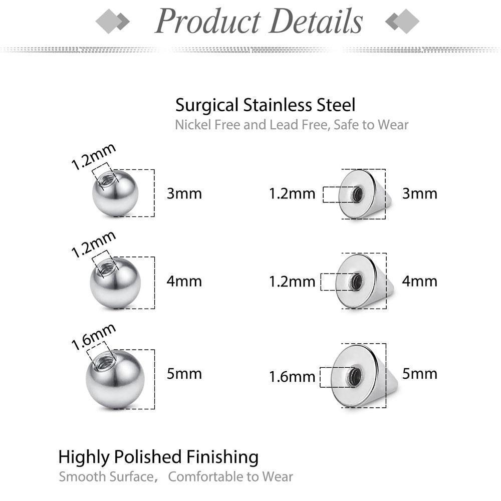 Zestaw 1-157 szt. Sztuczne kol – Body Jewelry Replacement Ball recenzja i cena