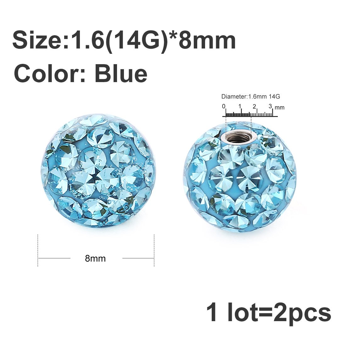 2 sztuki 14G 16G chirurgiczna  – Body Jewelry Replacement Ball recenzja i cena