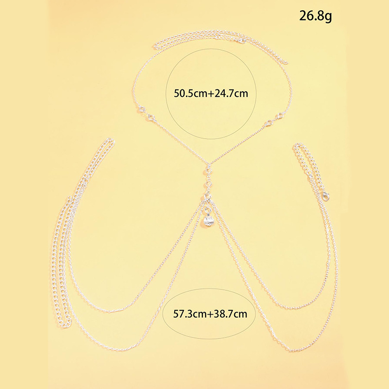 Damski srebrny łańcuszek na ci – Body Jewelry Y2K recenzja i cena