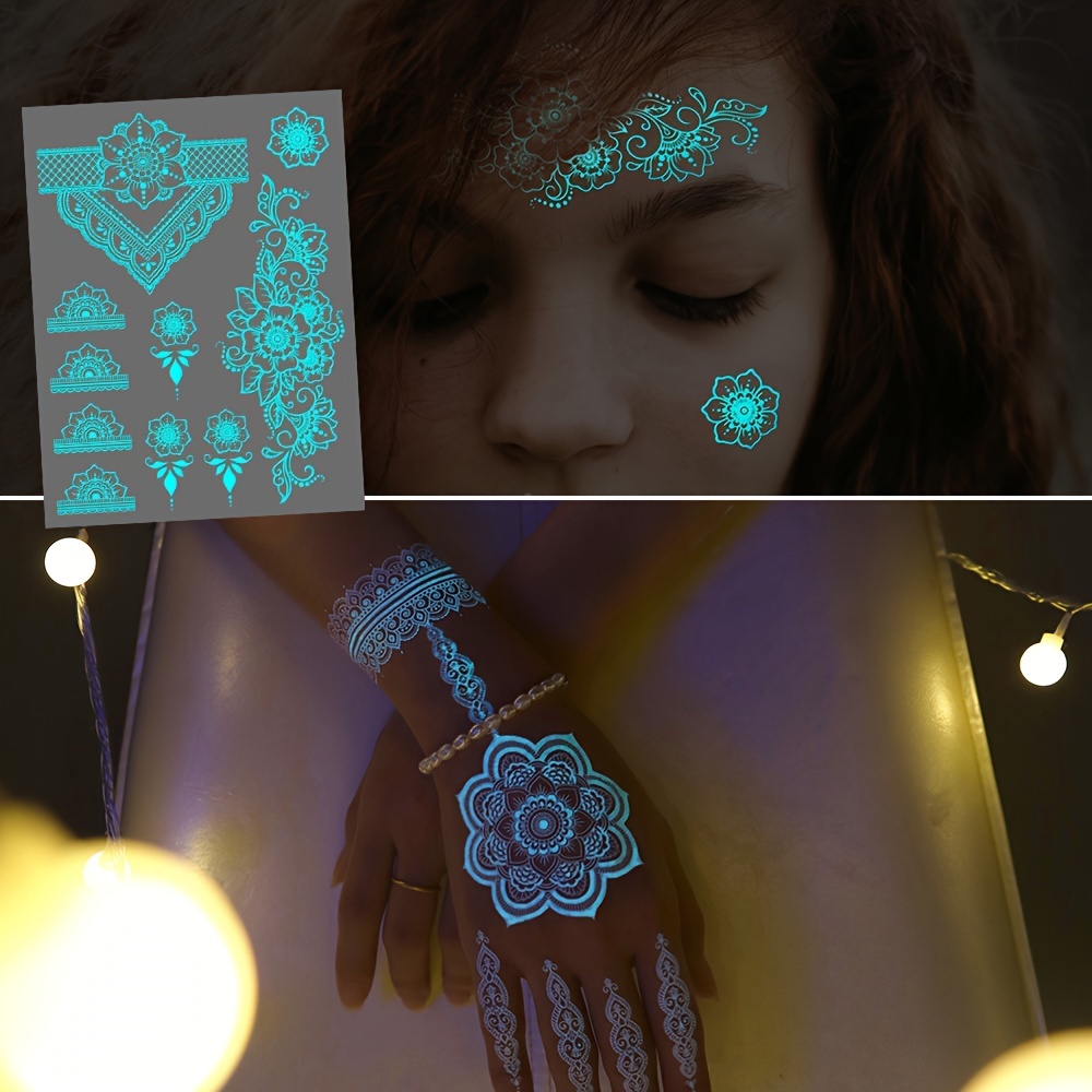 Niebieski świecący tatuaż z he – Body Jewelry Glue recenzja i cena