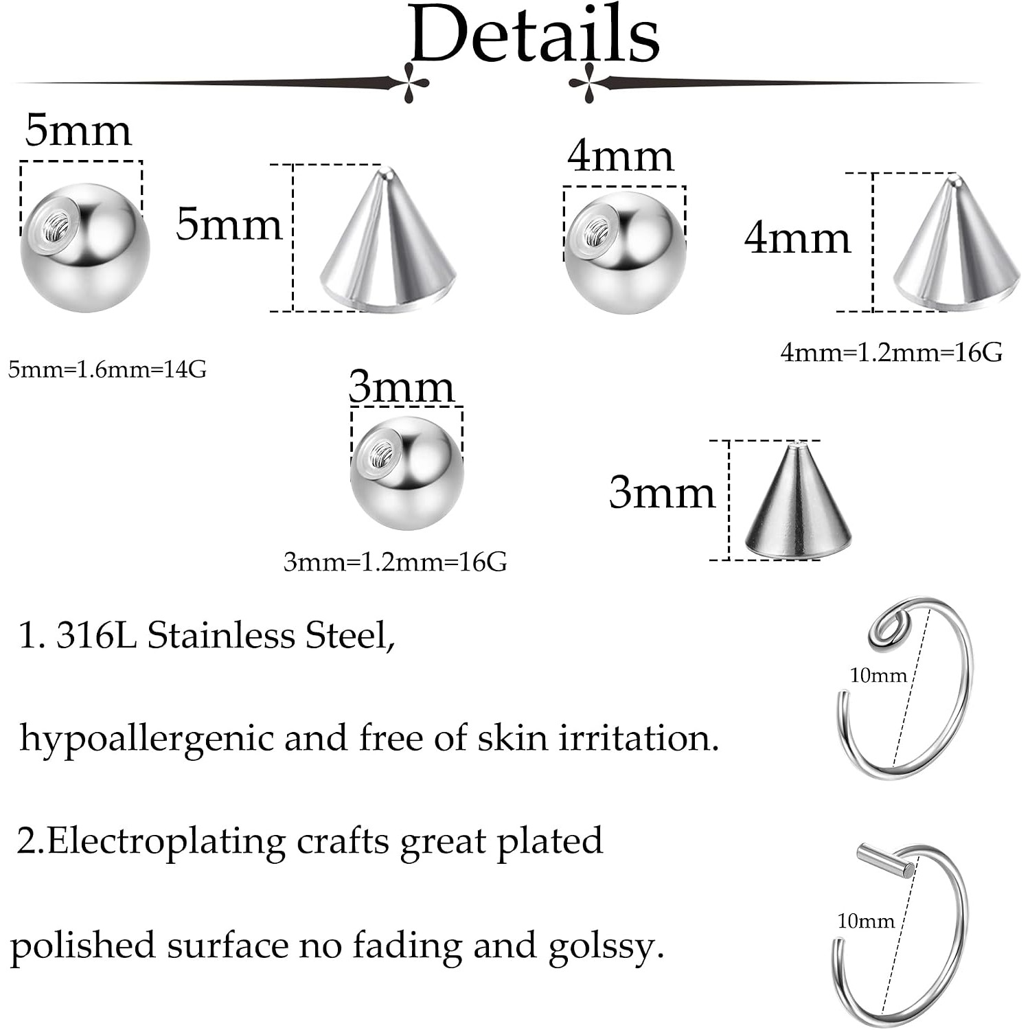 Drperfect Sztuczne Pierścienie – Body Jewelry Replacement Ball recenzja i cena